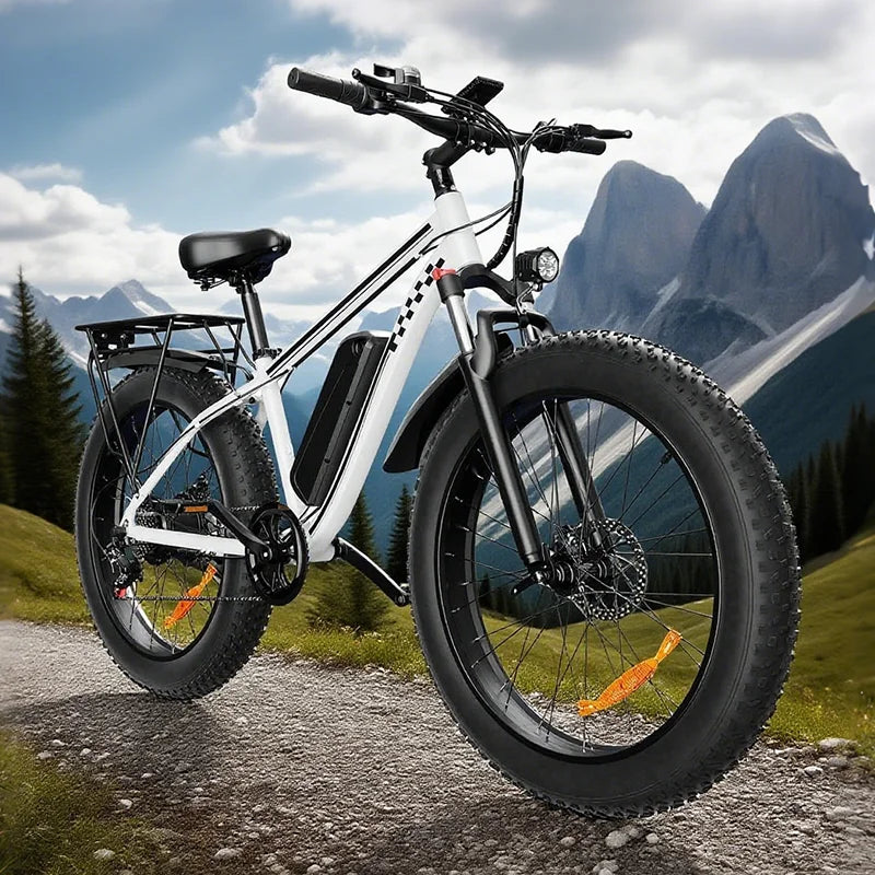 QNQ Electric Bicycle 1500W Motor 48V Lithium Battery Electric Bike Hydraulic Brake 26*4 Inch Fat Tire Snow E-bike