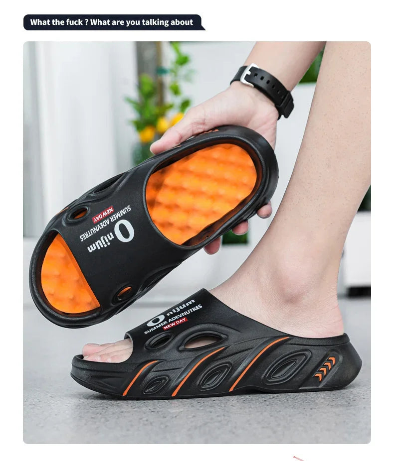 Summer Men's Massage Slippers Indoor Outdoor Sandals Beach Men Casual Shoes Comfortable Slides Flip-flop Men Women Home Slippers