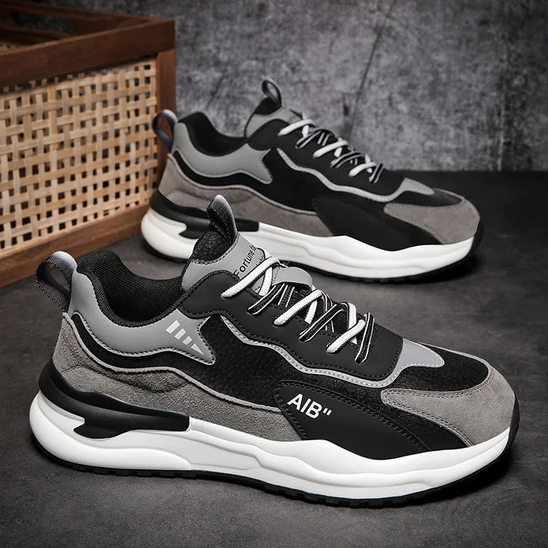 Sneakers Male Autumn Man Shoes Leather Surface Sport Shoes Men Men's Versatile Sports Casual Winter Running Shoe Increase Height