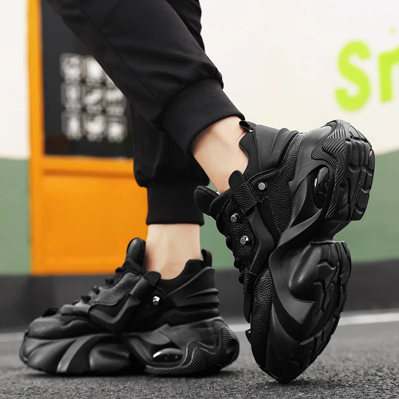 Men's Shoes Luxury Casual Breathable Sneakers for Men Comfortable Low Top Platform Boots for Men Height Increasing Sneakers