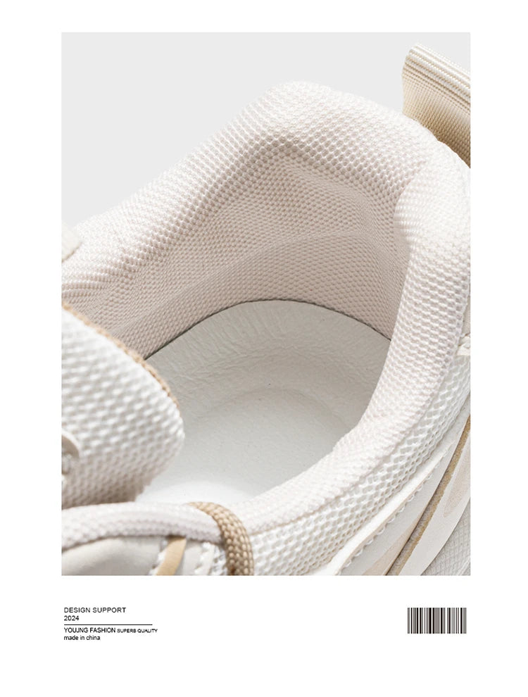 Men Sneakers 2025 Autumn New Mesh Breathable Running Sport Shoes Light Soft Thick Sole Hole Man Casual Shoes Athletic Sneakers