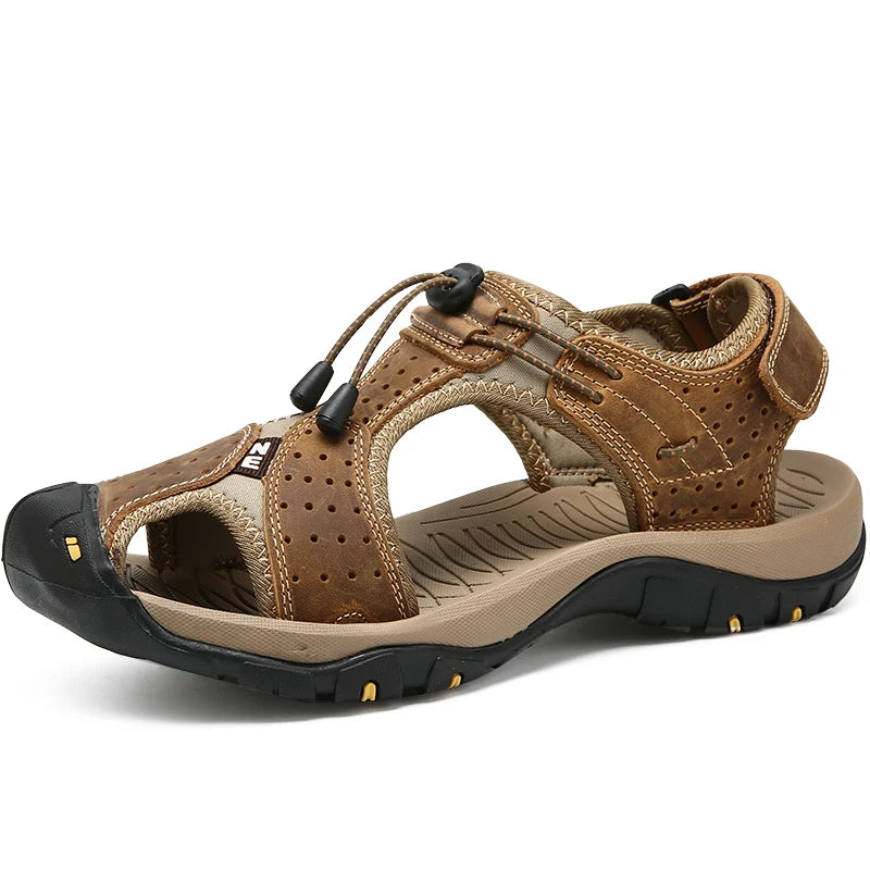 Summer Hiking Sandals for Men Quick Dry Outdoor Trail Walking Closed Toe Water Sandals Casual Lightweight Summer Beach Shoes