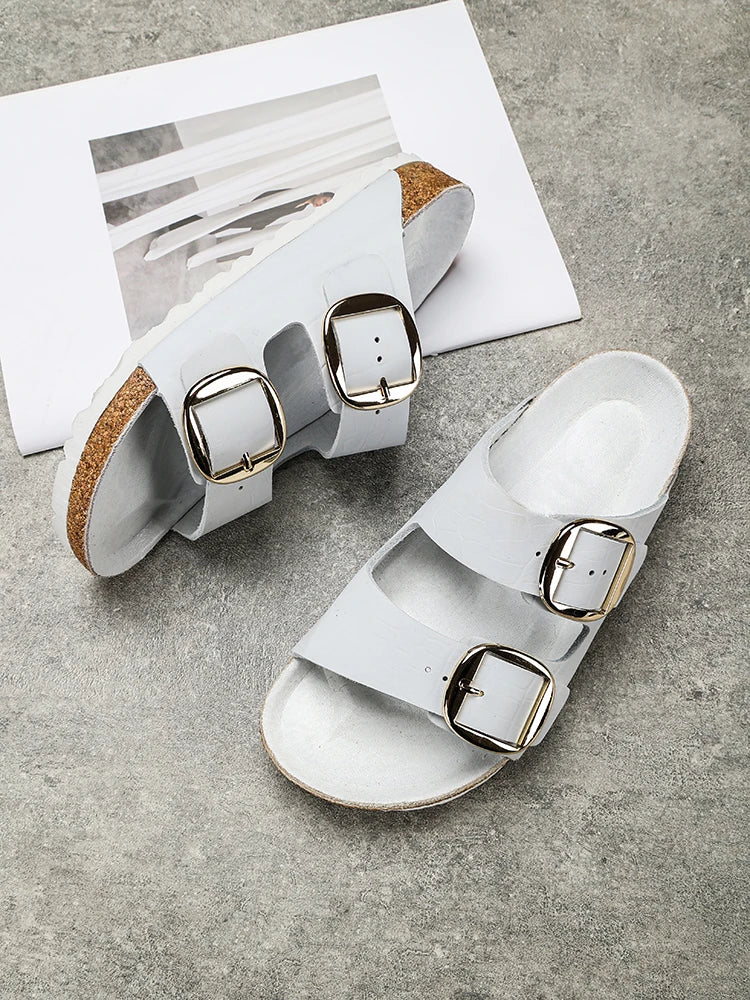 Couple's New Genuine Leather Slippers Summer Men's and Women's Water Beach Shoes Casual Sports Sandals Non slip Breathable Shoes