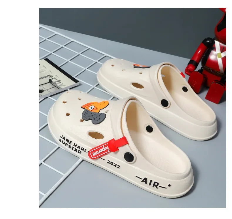 Summer Man Sandals Lightweight Home Beach Sandals Women Slippers Outdoor Quick Dry Flat Soft EVA Hole Shoes Women Clogs 2024
