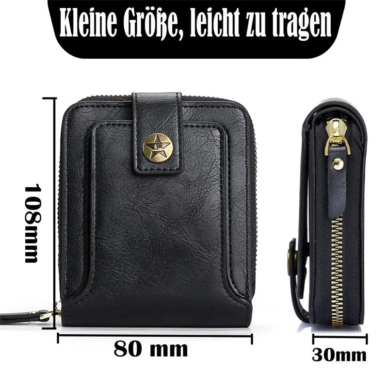 Leather Men’s Wallet Luxury Mens Purse Male Zipper Card Holders with Coin Pocket Rfid Wallets Gifts for Men Money Bag
