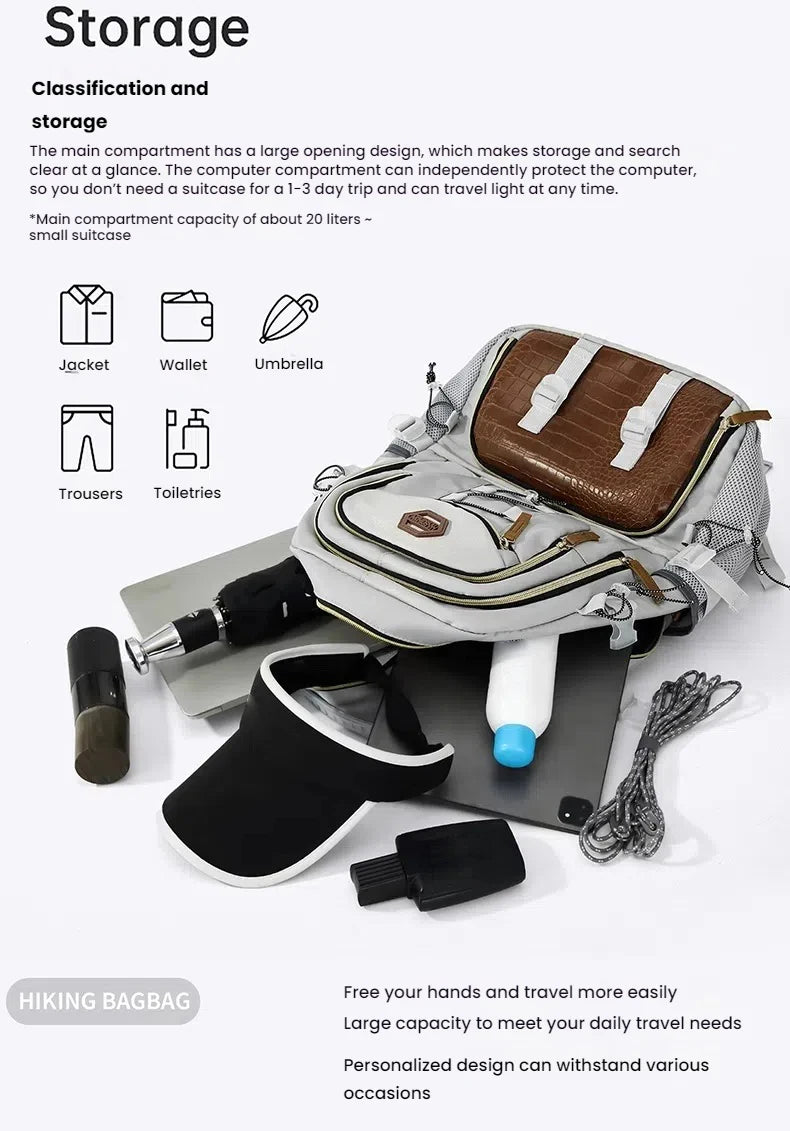 Large Capacity Outdoor Travel Backpack,Men's Hiking Backpack with Shoe Compartment,Spacious Travel Bag ,Sports Camping Backpack