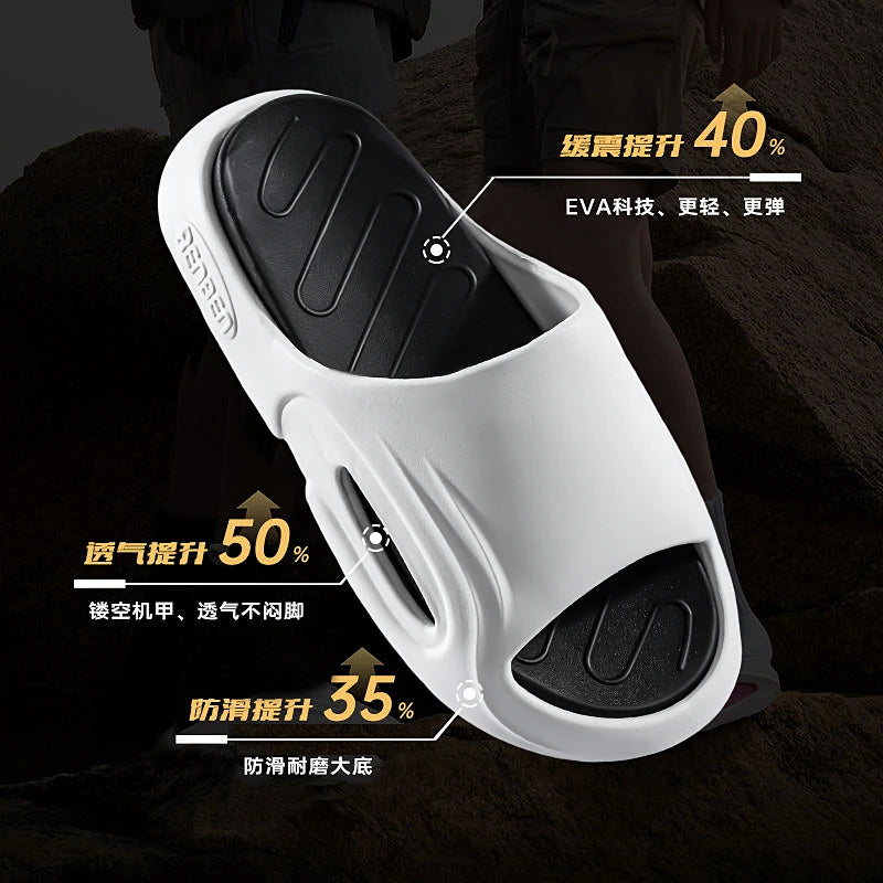 New Men Slippers Slides with a Sense High Aesthetic Value External Wear Anti Slip Thick Bottom, Beach Cool Slippers for Men