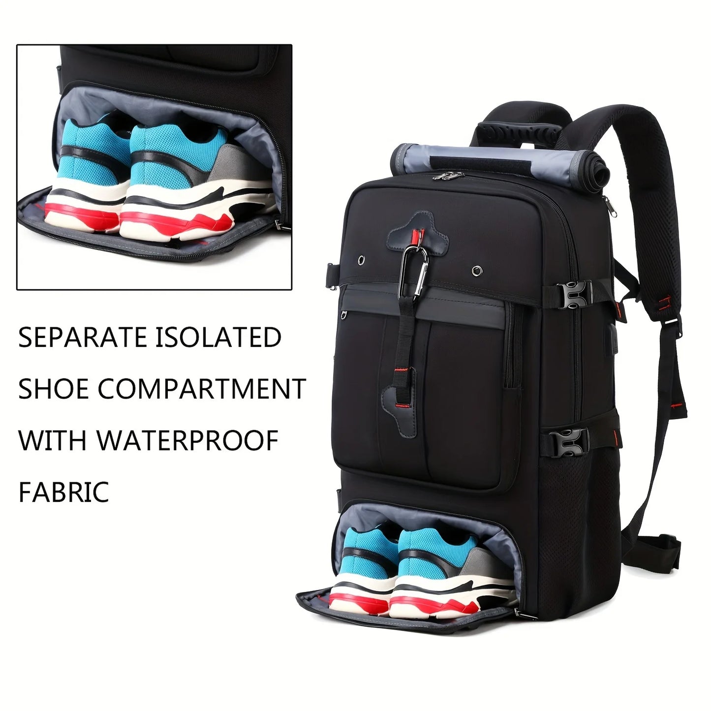 Travel Backpack for Men and Women Large Carry On Bag with Shoe Compartment Approved by Airlines 17Inch Laptop Backpack Gym Bag