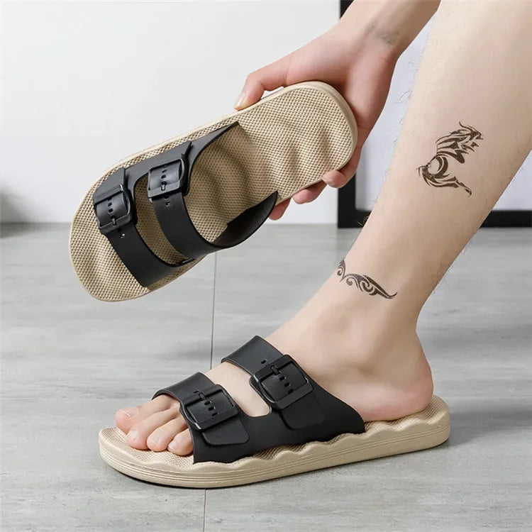 Slippers for Men In Summer Outdoor Wear Home Use Couples Indoor Soft Soles Bathrooms Non-skid Extra Large 4849 Sandals Slippers