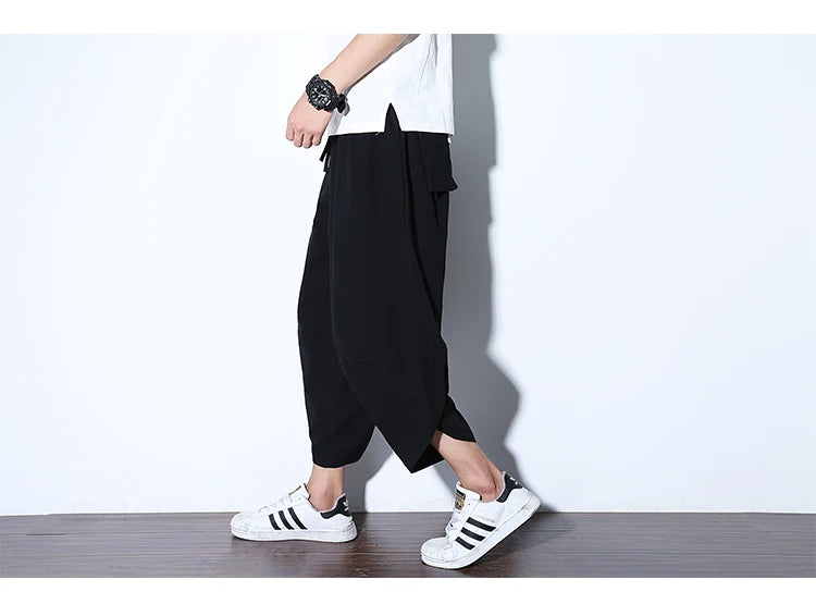 2024 New Casual Shorts Man Solid Harem Men's Summer Shorts Knee-length Short Pants For Men Bermuda Shorts Men's Summer Breeches