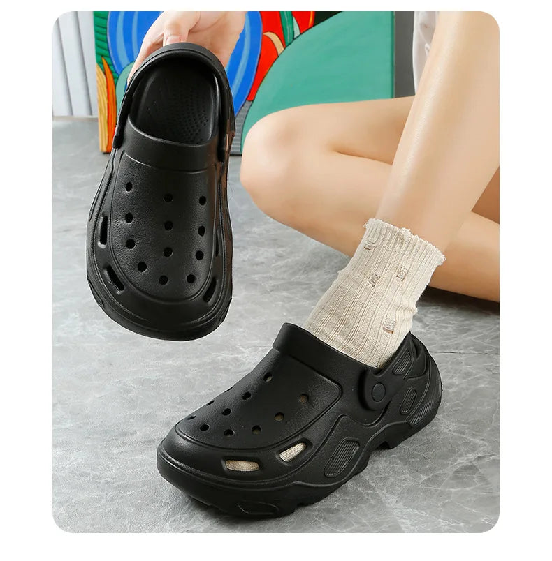 Summer Comfortable Soft Heightening Sandals For Men Platform High-heeled Outdoor Non-slip Waterproof Sandals For Women Clogs