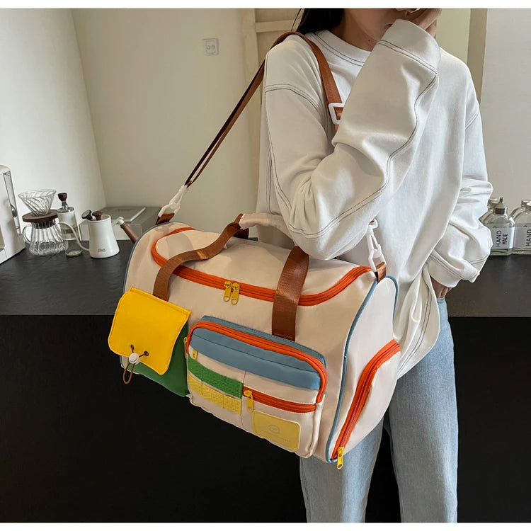 Travel Bag, Duffel Bag Cosmetics Bag, Professional Fitness Bag, Yoga Swimming Training Backpack, Satchel Shoulder Crossbody Tote Bag, Suitable for Men and Women