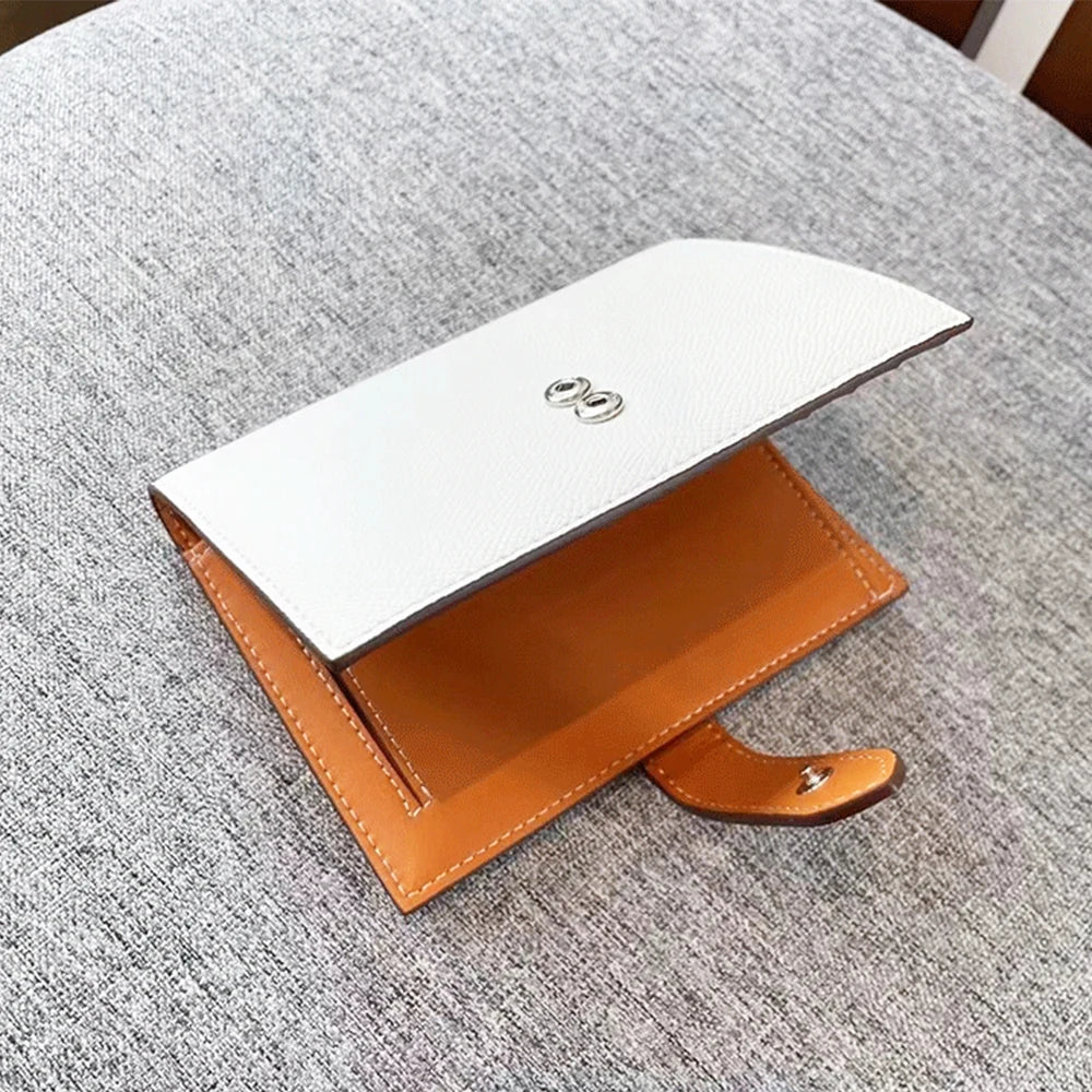 Luxury Design Genuine Leather Wallet For Woman Custom Initials Fashion Folding Passport Holder Business Card Holder Coin Purse