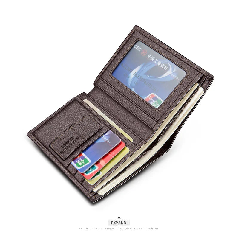 LAORENTOU Men Genuine Leather Wallet Small Card Holder Wallet Gift for Husband,  Boyfriend