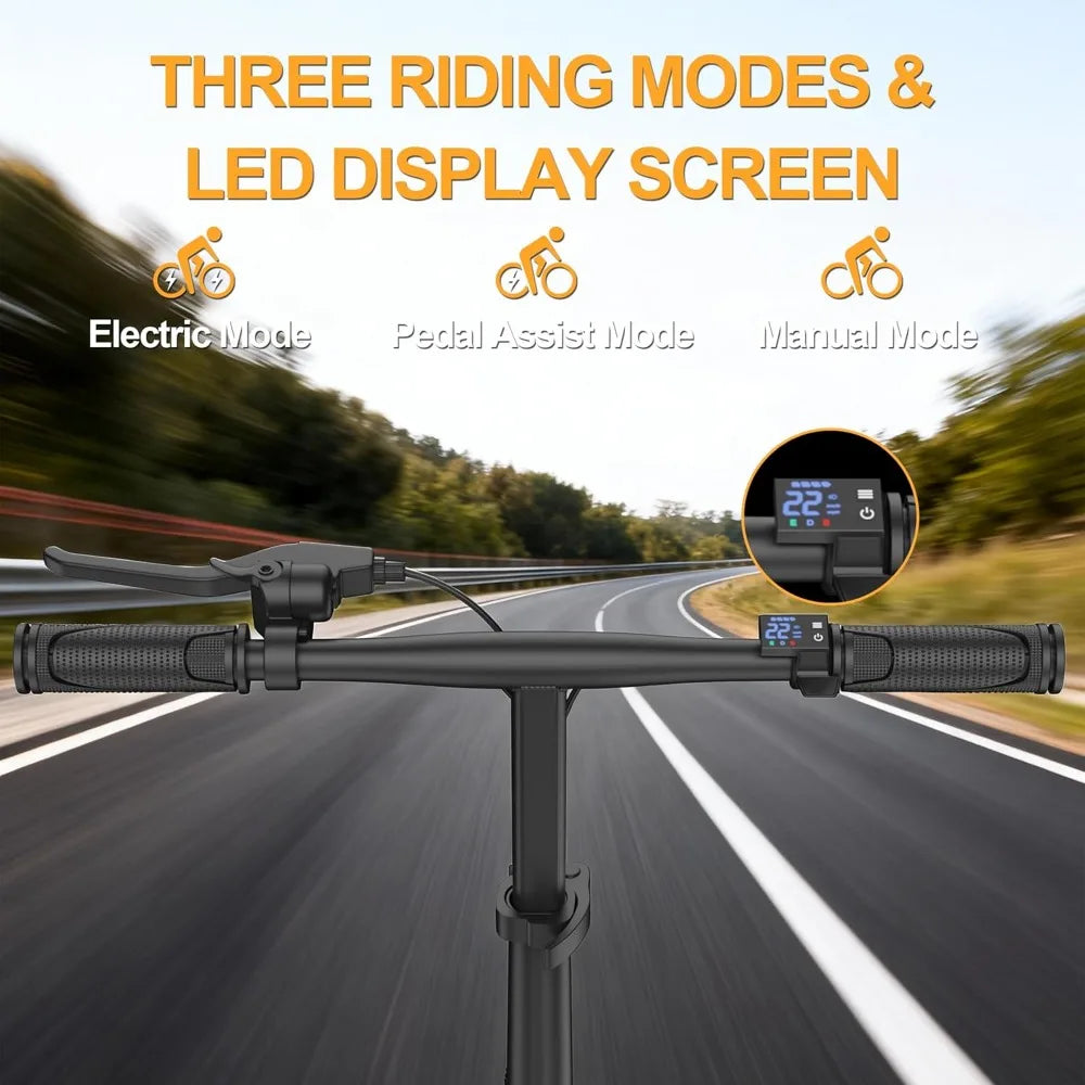 Only orange is in stock.500W Motor, 22 MPH Max Speed Folding Ebike,  Electric Bicycles, Max 30/40 Miles Range