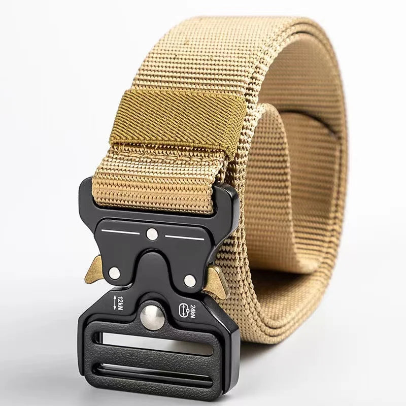 Men's Belt Metal Male Belt Canvas Belts Big Size Outdoor Sport Nylon Belts Oversized