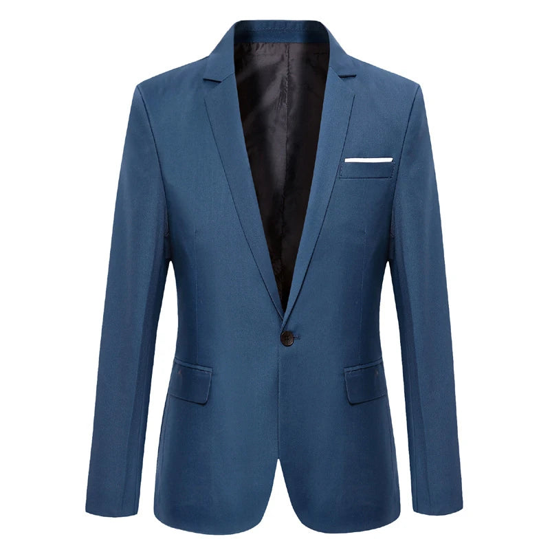 Men's Suit Jacket Casual Business Blazer Elegant Black Slim Fit Navy Blue Red Spring Autumn  Male Suits Blazer Coat