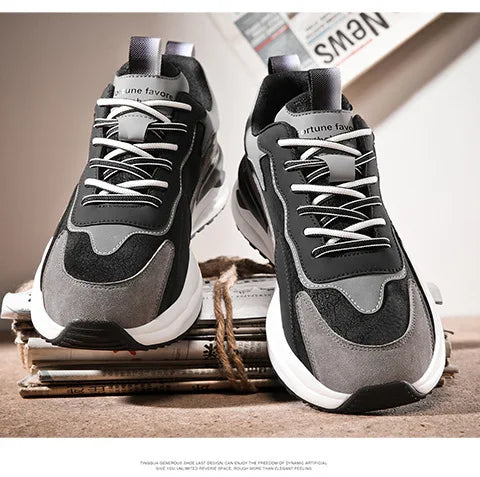 Sneakers Male Autumn Man Shoes Leather Surface Sport Shoes Men Men's Versatile Sports Casual Winter Running Shoe Increase Height