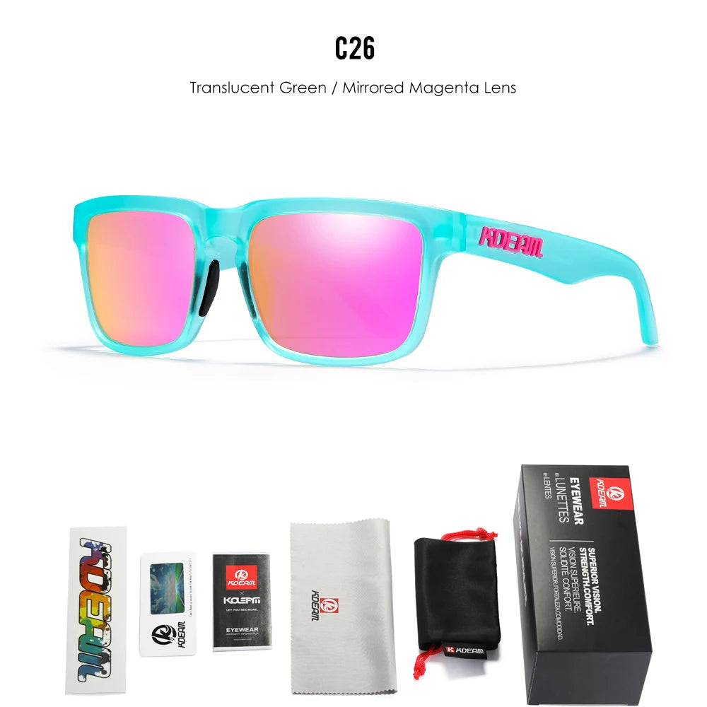 KDEAM Fishing Men's Sunglasses Polarized Classic Square Shades Unisex Size With Packaging