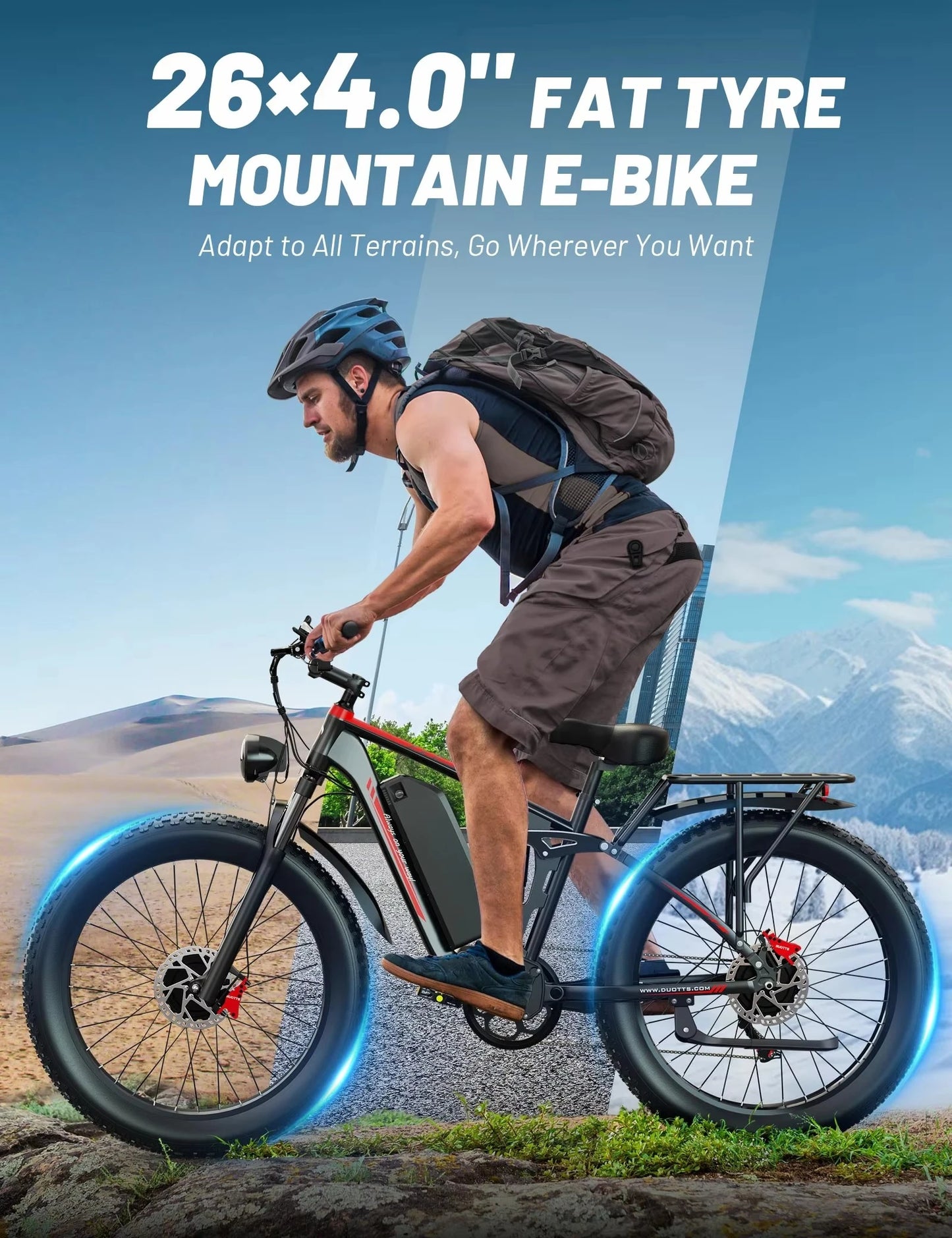 Duotts S26 1000*2 Dual Motor Electric Bike with 48V 20AH Lithium Battery Snow Mountain 26inch Fat Tire for Adults