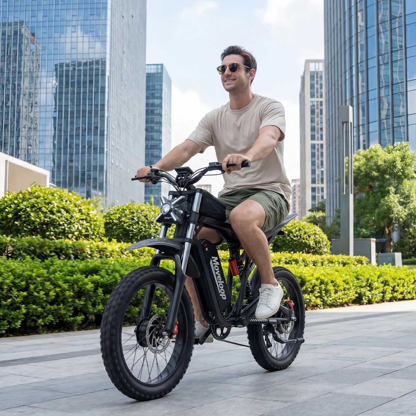 Moveloop T1 Ultra Electric Bike 3000W 48V/20AH Battery 40-80 Miles 35 MPH 17-Inch Off-Road Tires Adult Electric Bike