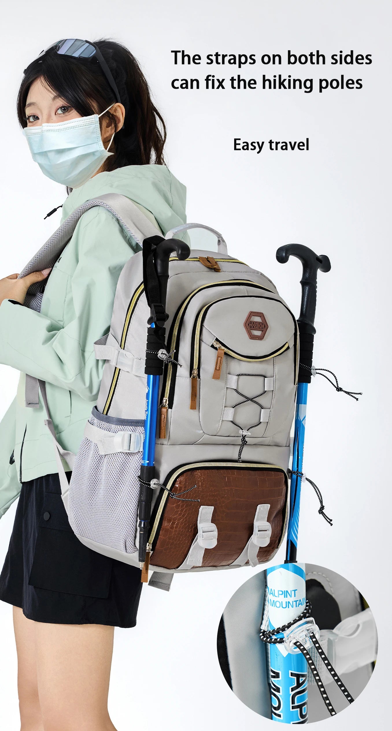 Large Capacity Outdoor Travel Backpack,Men's Hiking Backpack with Shoe Compartment,Spacious Travel Bag ,Sports Camping Backpack