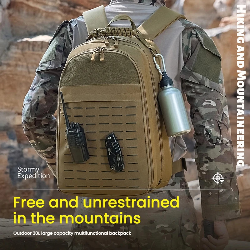 Tactical Climbing Backpack Men Travel Sports Bag Large Capacity Outdoor Hiking Camping Fishing Luggage Weekend Cycling Rucksack