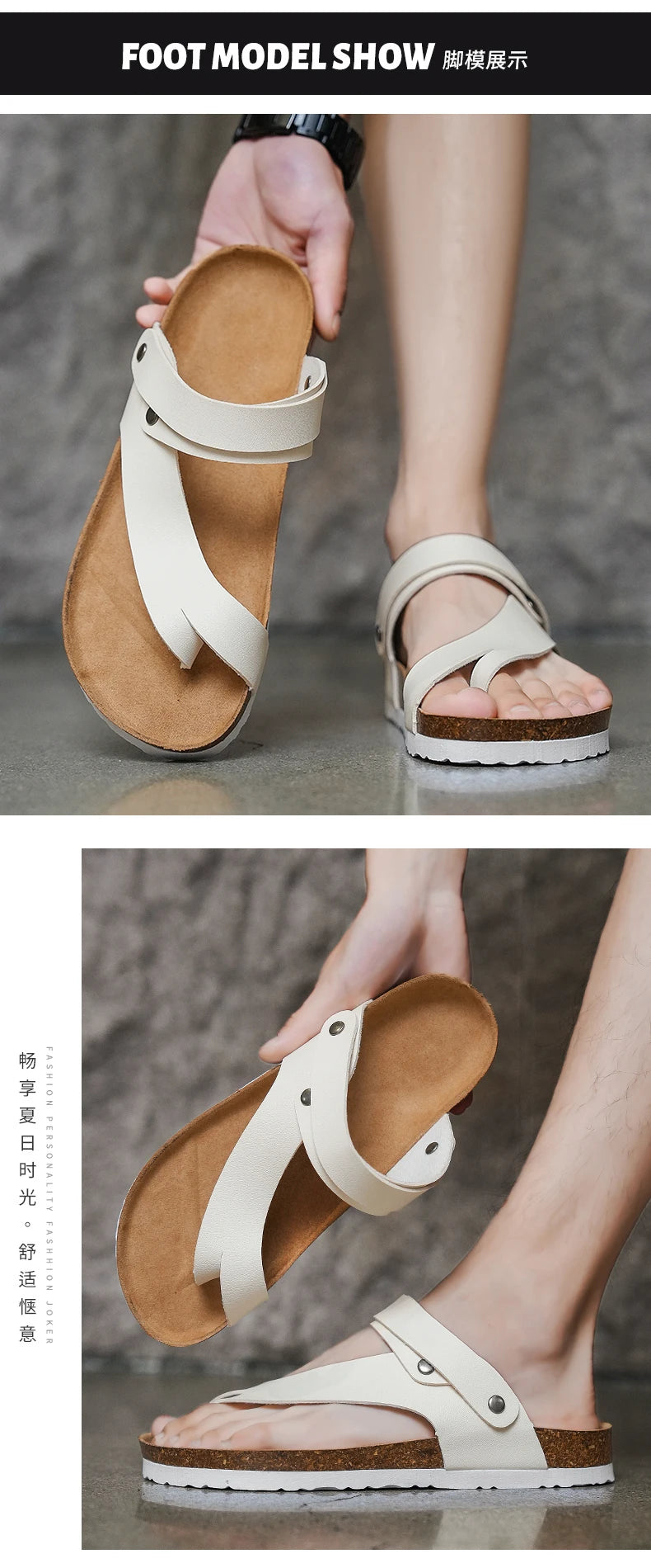 Mens Outdoor Open Toe Sandals Summer Breathable Beach Shoes Casual Sandals Indoor Soft Bottom Thickening Comfortable Non-slip
