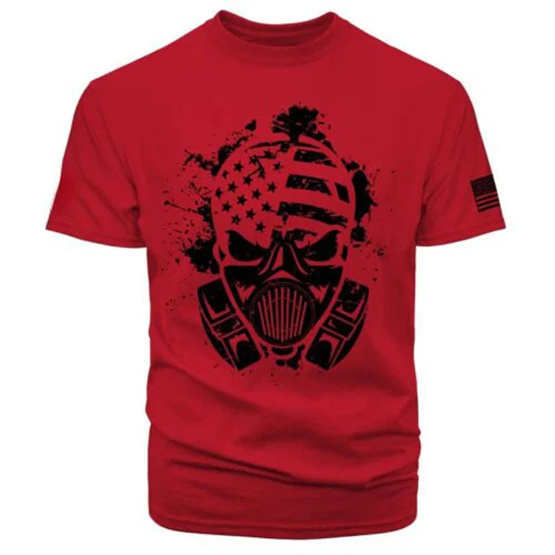 Gym Men's T Shirt For Men 3d Print USA Flag T-shirts Casual Oversized Short-sleeved Tees Summer Sportswear Tops Men Clothing