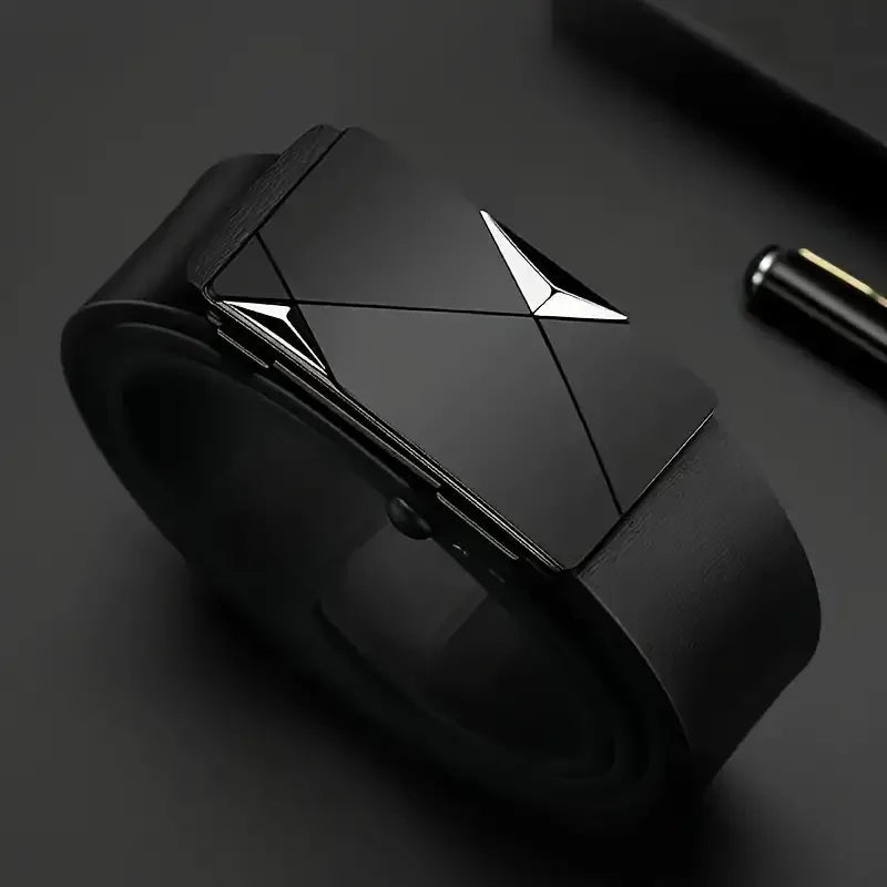 110/120/130cm Men's PU Leather Belt Fashion Belts for Daily Life, Leisure, Party, Festival, Work, and Business Automatic Buckle