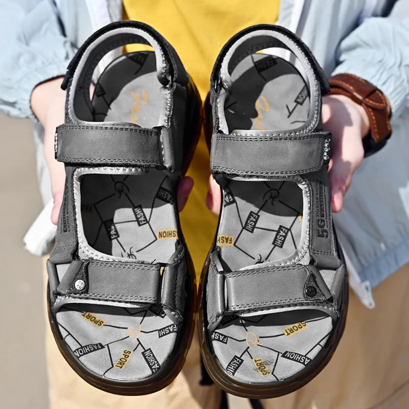 Outdoor Summer Genuine Leather Sandals Men Shoes 2022 Comfortable Sandal Male Sandalias Hiking Chaussure High Quality Shoes Men