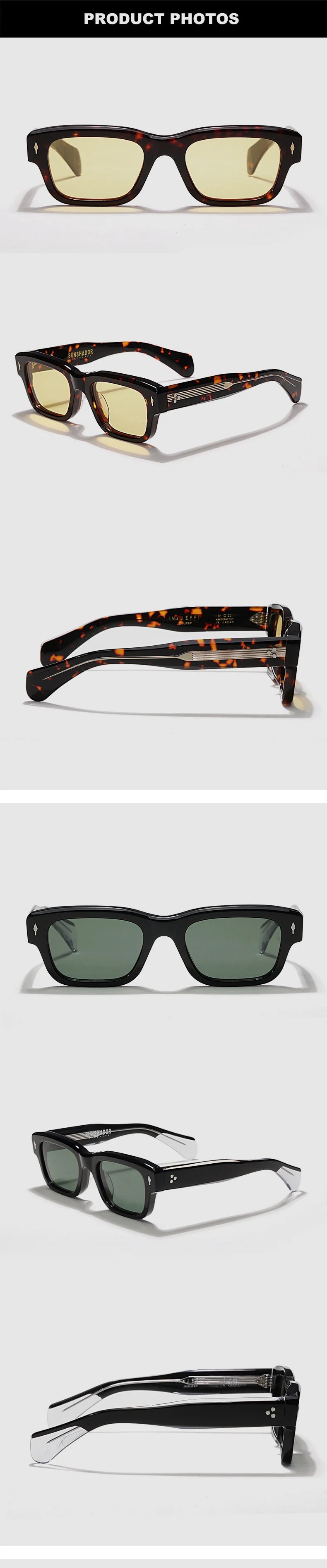 Luxury Designer Sunglasses for Men Acetate Handmade Top Quality Glasses Brand Original Women Outdoor Protection Sunshade Eyewear
