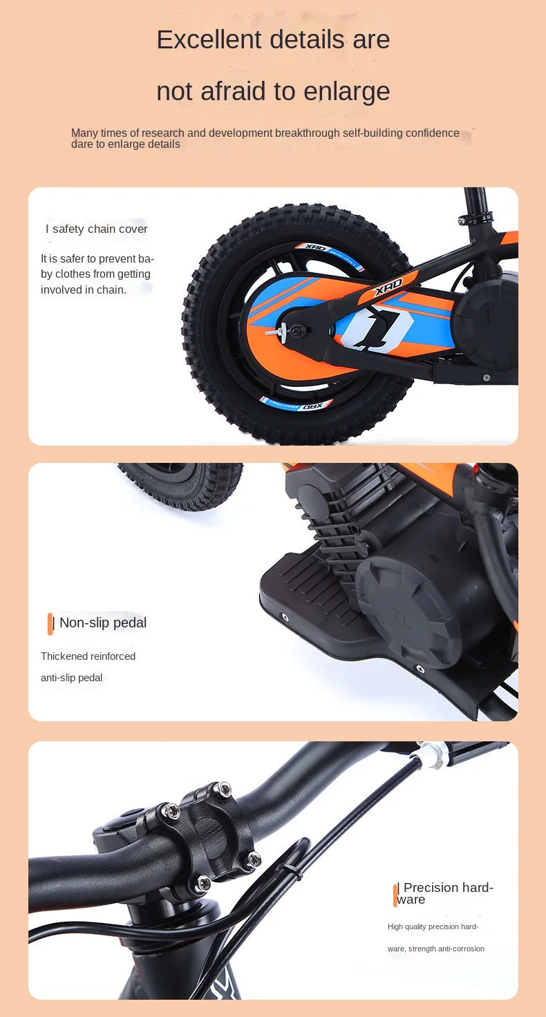 12-inch Children's Electric Bicycle Outdoor Off-road Portable Shock-absorbing Scooter