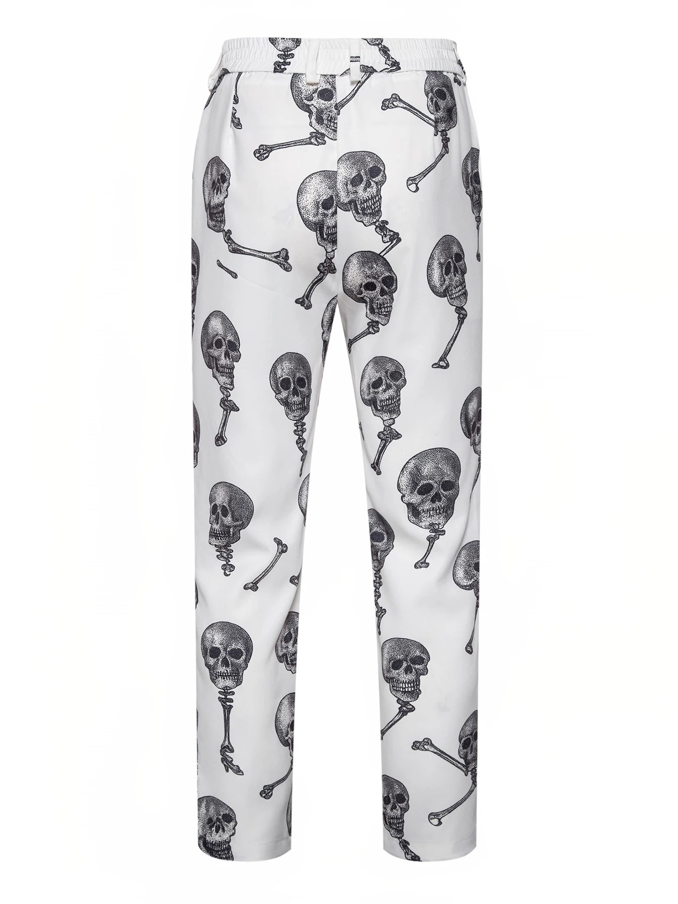 Skull Printed Mens Suit Pant Sets Trajes De Hombre Modernos Halloween Costumes Luxury Designer Nightclub Party Blazer Trousers