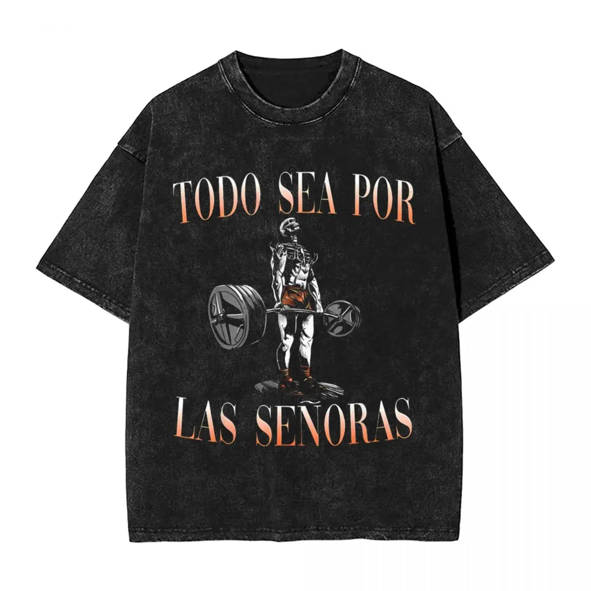 Men's T Shirt Calacas Chidas Gym Washed T-Shirts Trendy Cool Todo Sea Por Las Senoras Summer Tees Aesthetic Simple Casual Tops