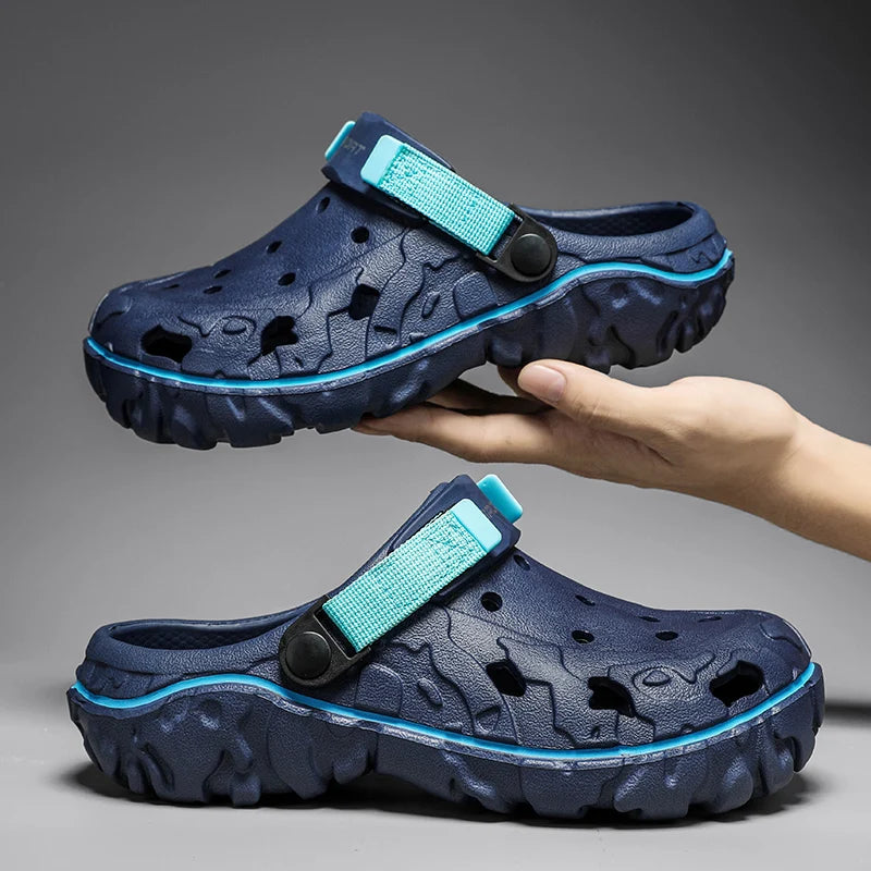 Men's Sandals Summer Clogs Non Slip Beach Trend Casual Sandals Breathable Thick Bottom High Quality Hole Shoes Big Size 45 46 47