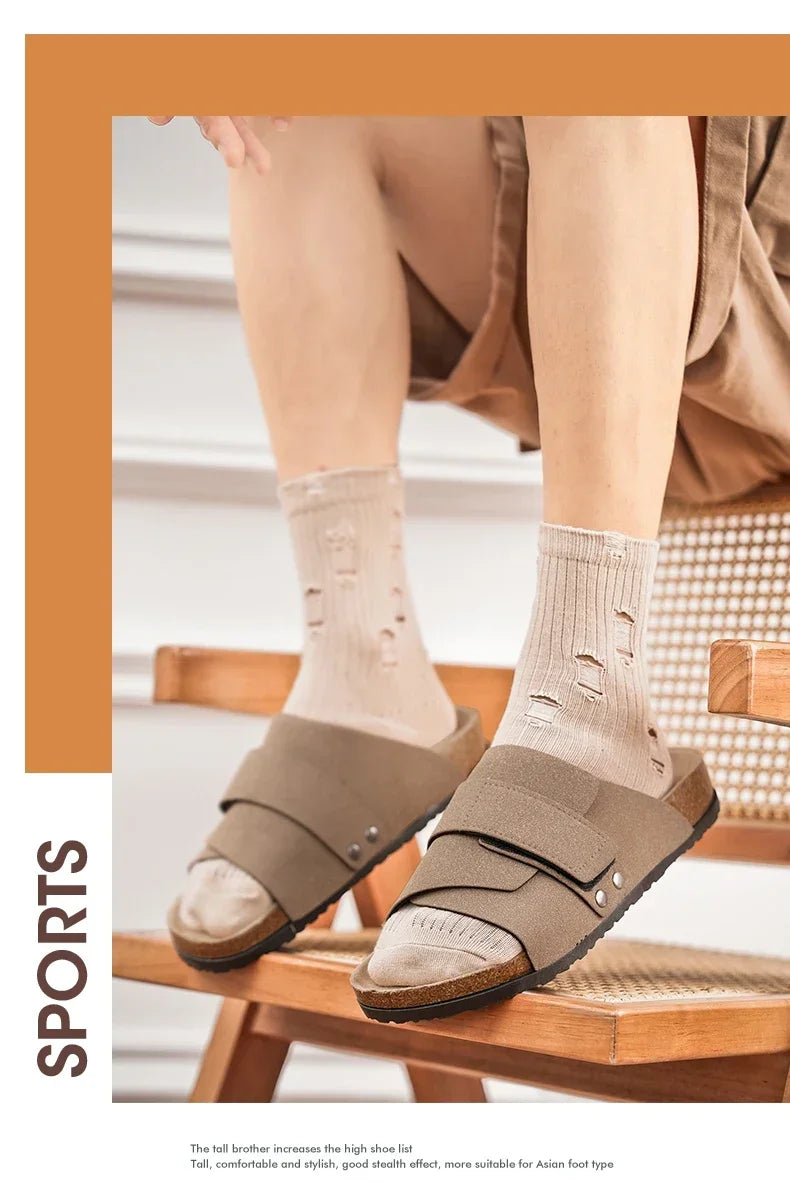 Man's Leather Sandal for Men Beach Sandals Men 2025 Designer Men's Shoes Men's Comfortable Slipper Original Brands Shoes Summer