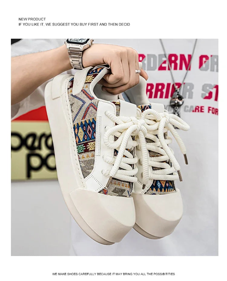 Trendy Street Style Lace Up Sneakers for Men Outdoor Activities Shoes Обувь Skate Shoes for Men Comfy Non Slip Casual Sneakers