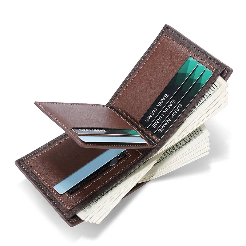 Men's Business Multi-function Short Wallet, Multi-card Wallet, Zipper Change Bag