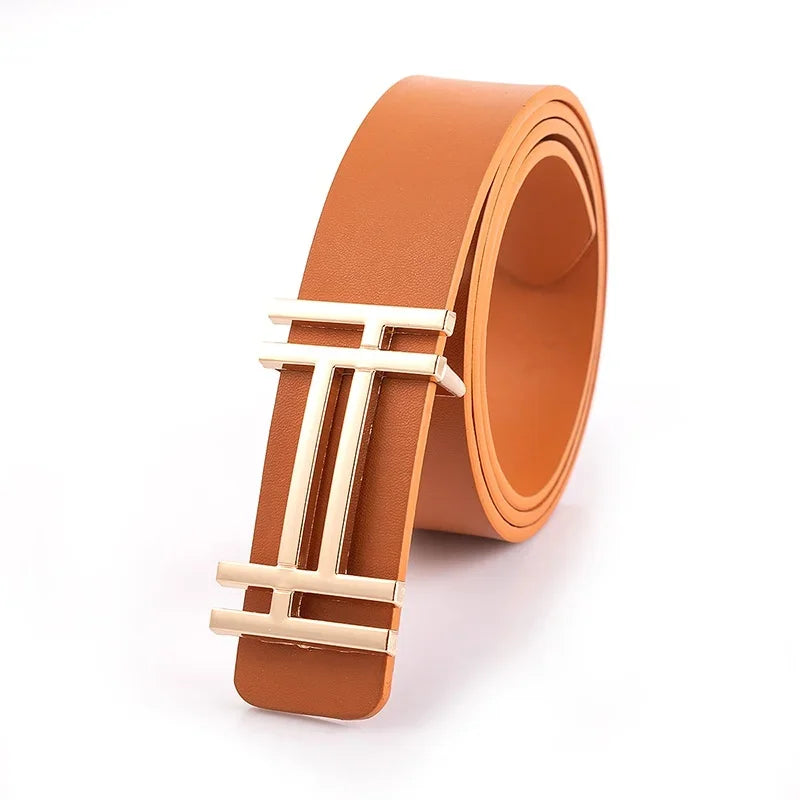 New Fashion Leather Pleasing Wonderful Terrific Belts Dress Belt for Men & Women Brand  Double H Buckle