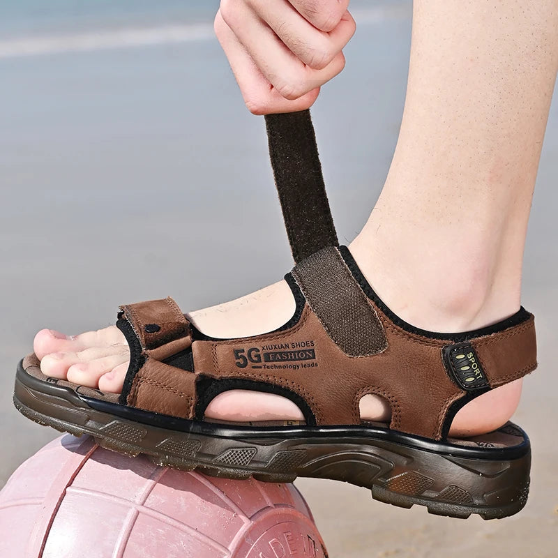Outdoor Summer Genuine Leather Sandals Men Shoes 2022 Comfortable Sandal Male Sandalias Hiking Chaussure High Quality Shoes Men