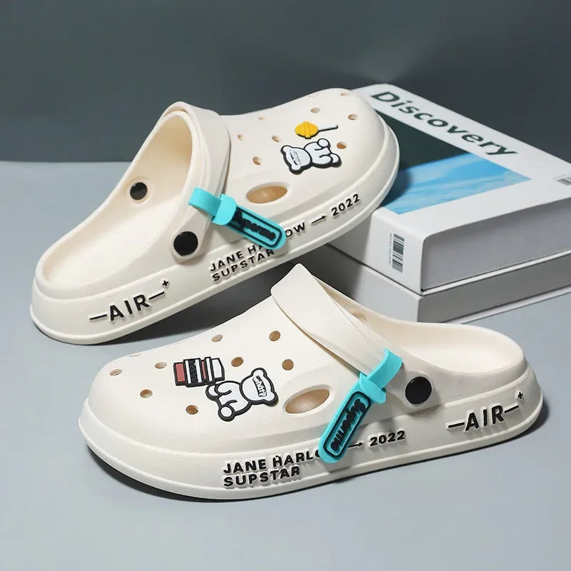 Summer Man Sandals Lightweight Home Beach Sandals Women Slippers Outdoor Quick Dry Flat Soft EVA Hole Shoes Women Clogs 2024
