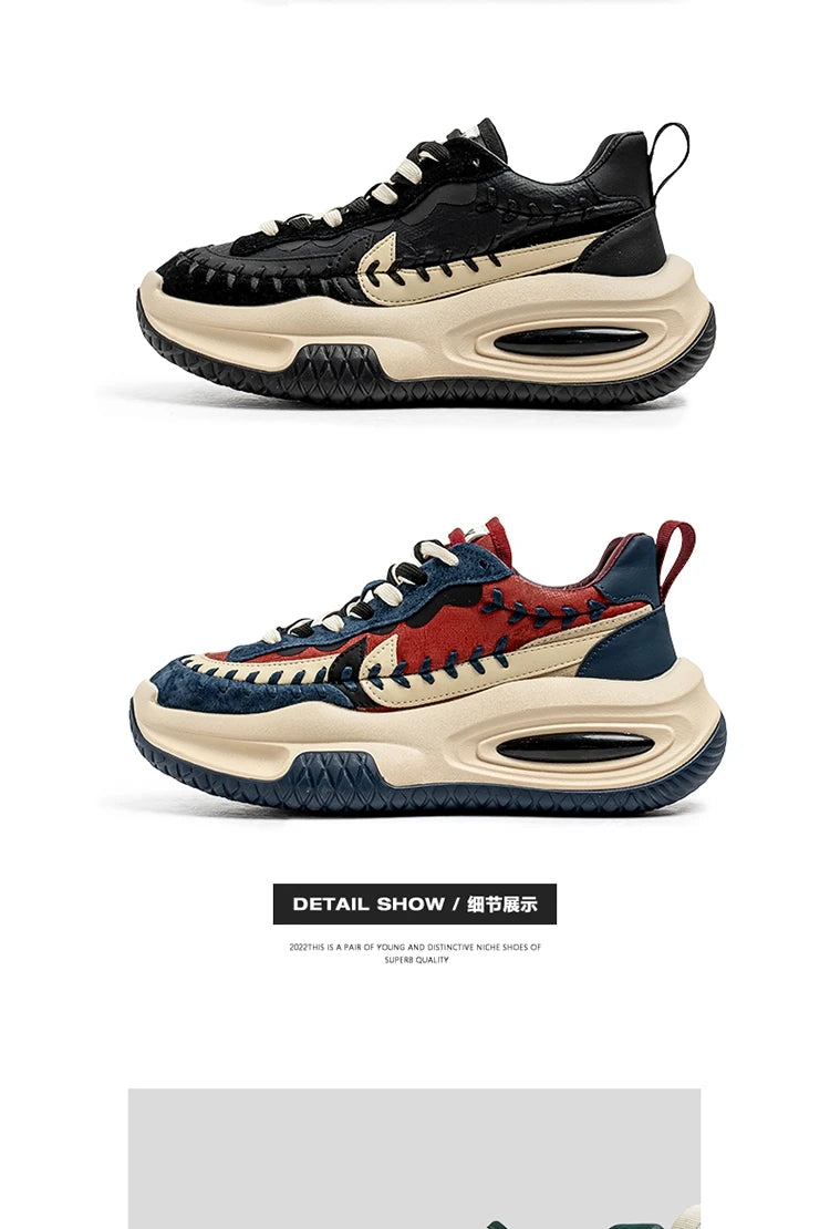 Trendy Men Sneakers Luxury Chunky Casual Sneakers For Man Height Increasing Dad Shoes Breathable Sports Shoes Male Sneakers