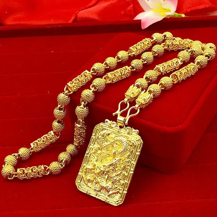 Goldpure 9999 24K real gold jewelry men's necklace Guanyin necklace Guanyin necklace pendant domineering luxurygift
