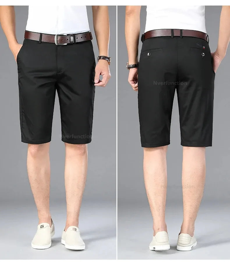 Men Shorts Summer New Knee Length Cotton Business Casual Pants Classic Brand Comfortable Clothing Shorts Male Boardshorts