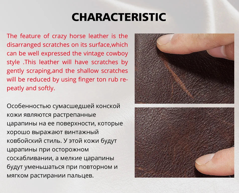 Real Leather Wallet for Men RFID Blocking Credit Card Holder Purse Male Short Bifold Zipper Coin Pocket with Anti-Theft Chain