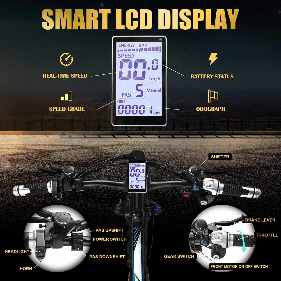 48V 22.4ah motor 1000 watts battery cycle fat tire electric bicycle electronic lithium battery rear hub motor 21 speed