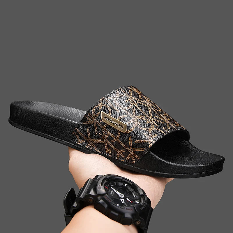 2025 Slippers Men's Trendy Korean Version Personalized Outdoor Wear Roman Soft-sole Seaside Casual Flip-flops Beach Shoes