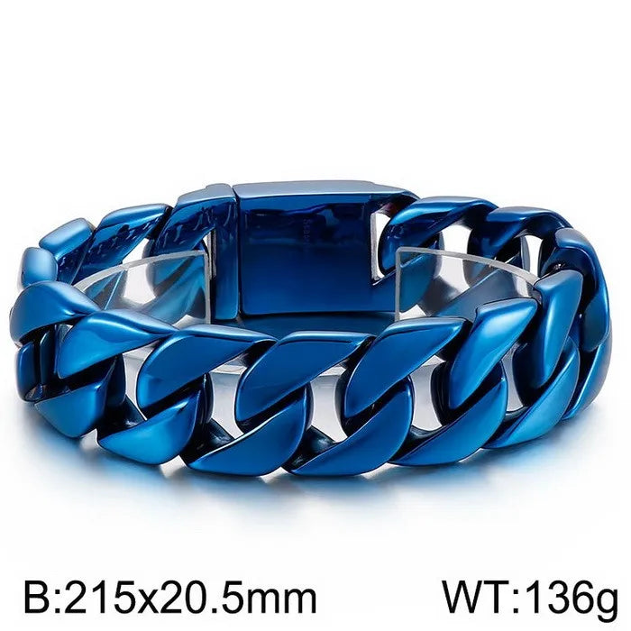 HAOYI Dropshipping 20mm Gold Color Bracelet Bangle Men's Heavy Chunky Link Chain Bracelet Fashion Jewelry Gifts