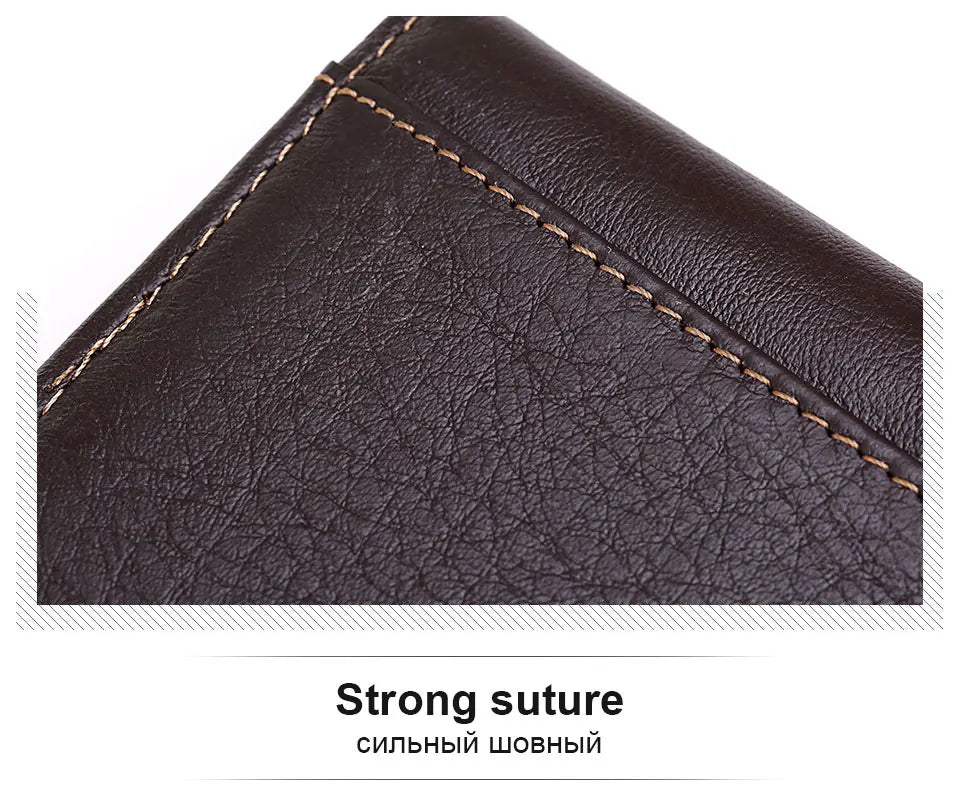 Genuine Leather Portable Slim Wallet for Men Mini Credit Card Holder Thin Small Card Organizer Purse Driver's License Money Bag